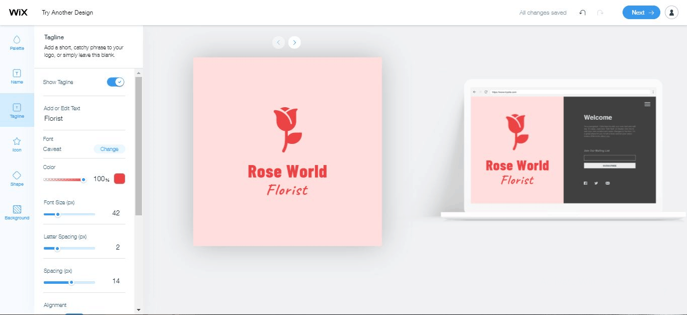 Captura de pantalla de Wix Logo Maker - Rose World